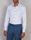 Long Sleeve Business Shirt - Slim Fit - Royal Blue & White