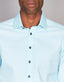 Abelard - Long Sleeve Business Shirt - Super Fine Micro Check - Azure