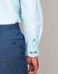 Long Sleeve Business Shirt - Super Fine Micro Check - Azure