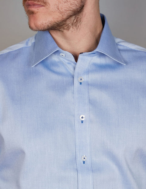 Abelard - Long Sleeve Business Shirt - Dobby - Sapphire