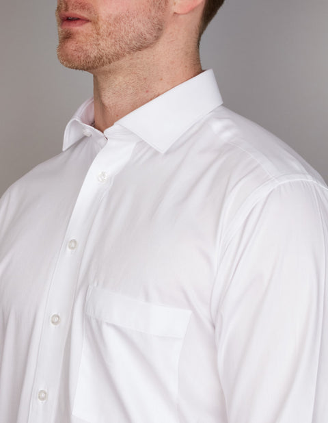 Abelard - Long Sleeve Business Shirt - Dobby - White