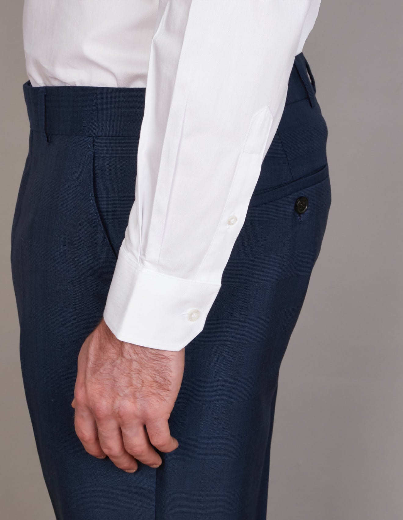 Abelard - Long Sleeve Business Shirt - Dobby - White