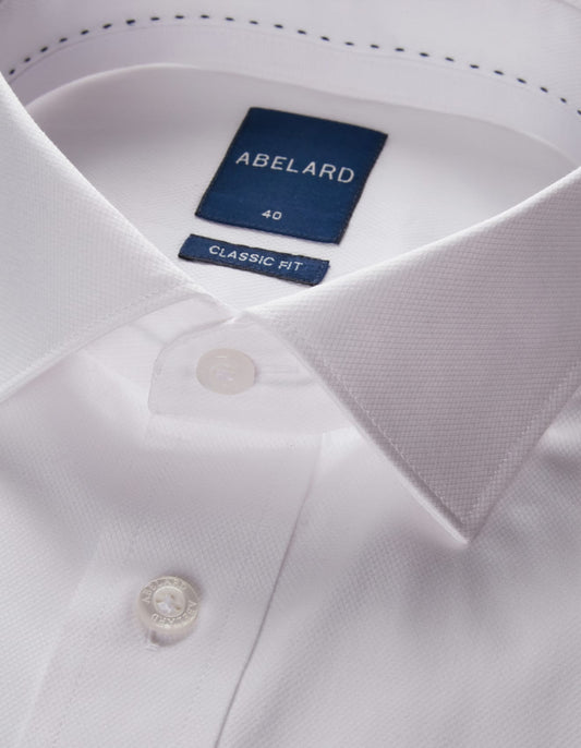 Abelard - Long Sleeve Business Shirt - Dobby - White