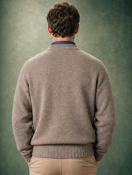 Ansett Clothing - Pure Wool Crew Neck Jumper - Wheat