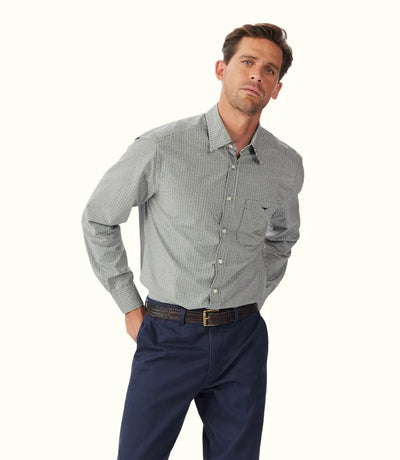 R.M.Williams - Augusta Classic Shirt - Poplin - Check - Navy/Green/White