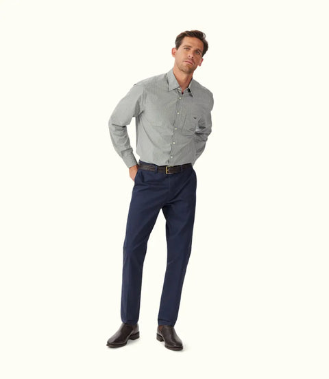 R.M.Williams - Quinn Classic Shirt - Poplin - Check - Navy/Green/White