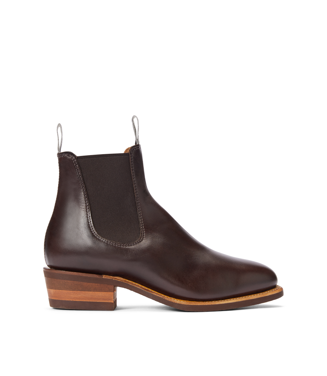 R.M.Williams - Comfort Lady Yearling  Pull Up Leather - Raw Edge - Chocolate