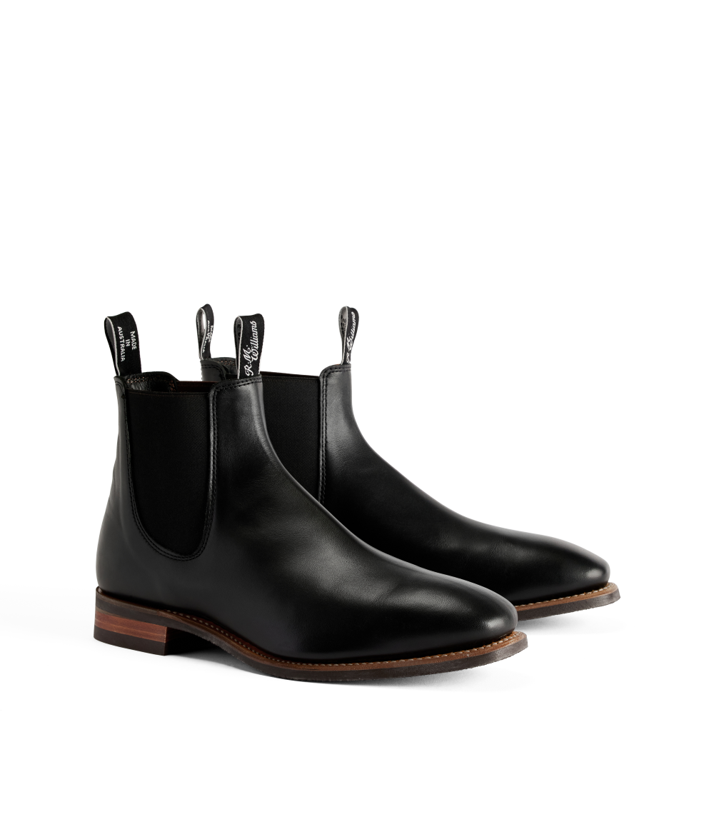 R.M.Williams - Comfort Craftsman - Yearling Leather - Raw Edge - Black - G Fit