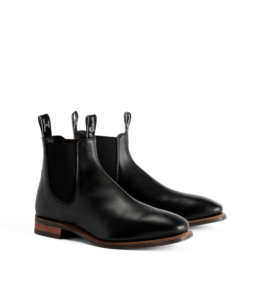 R.M.Williams - Comfort Craftsman - Yearling Leather - Raw Edge - Black - G Fit