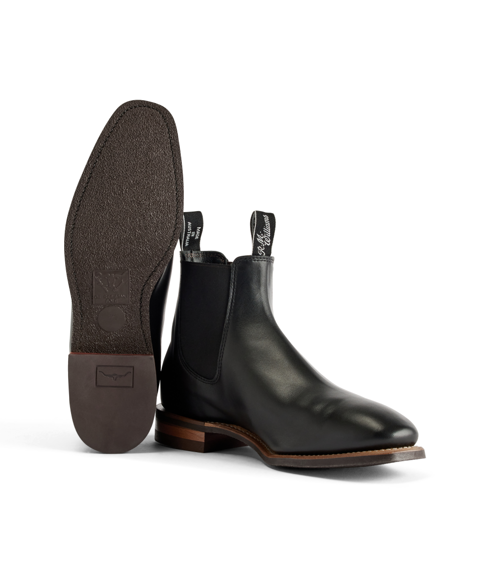 R.M.Williams - Comfort Craftsman - Yearling Leather - Raw Edge - Black - G Fit
