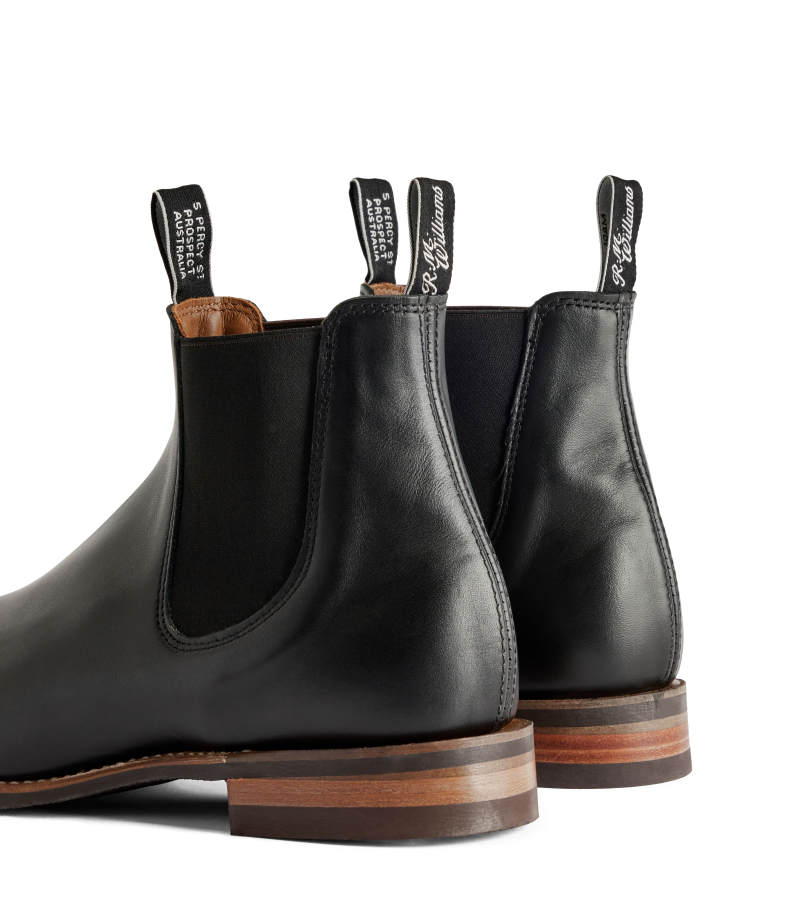 R.M.Williams - Comfort Craftsman - Yearling Leather - Raw Edge - Black - G Fit