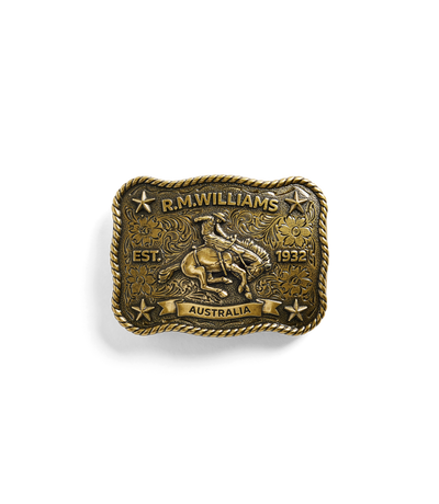 R.M.Williams - Cloudbuster Trophy Buckle - Antique Brass