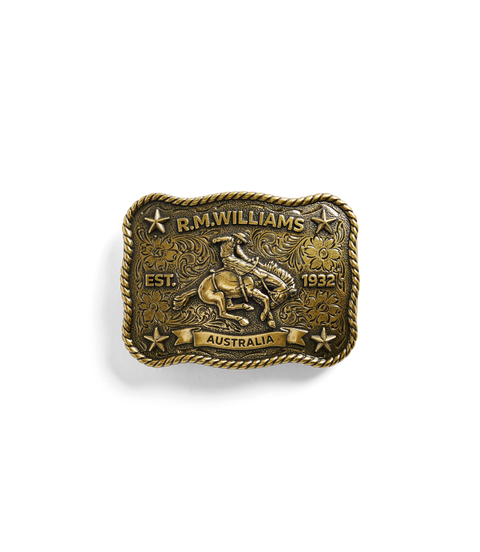 R.M.Williams - Cloudbuster Trophy Buckle - Antique Brass