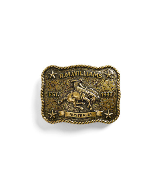 R.M.Williams - Cloudbuster Trophy Buckle - Antique Brass