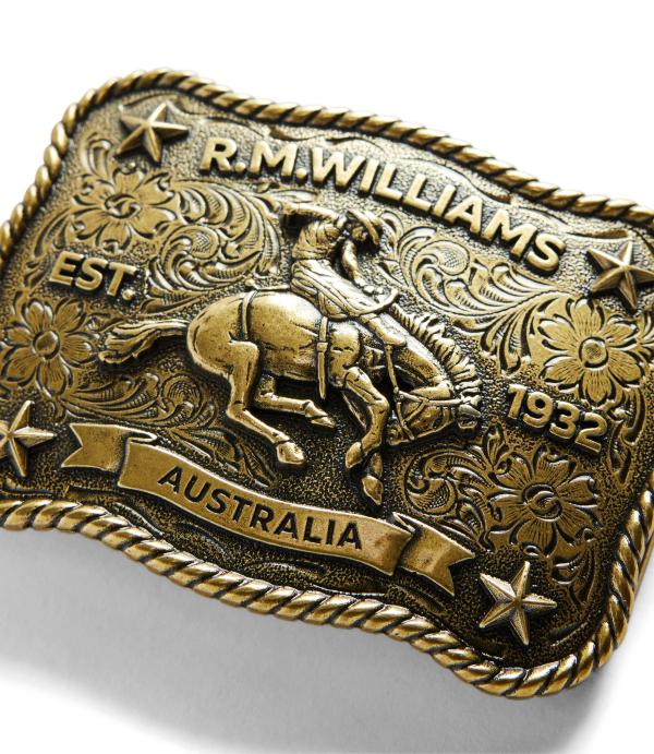 R.M.Williams - Cloudbuster Trophy Buckle - Antique Brass