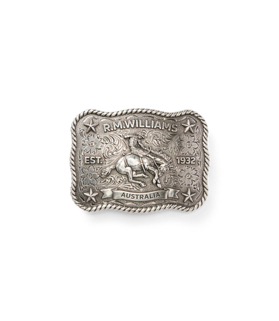 R.M.Williams - Cloudbuster Trophy Belt Buckle - Antique Silver Finish