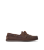R.M.Williams - Islet Moccasin Boat Shoe - Bark side view showcasing premium crazy horse leather and traditional moccasin construction.