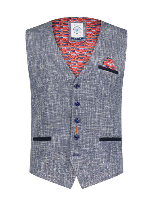 A Fish Named Fred - Dress vest, waistcoat - Blue melange