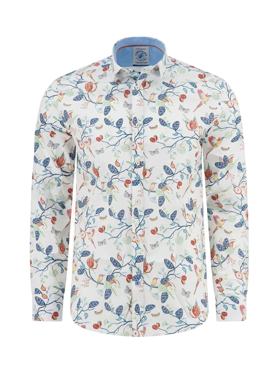A Fish Named Fred - Birdy Blooms LS Shirt - White