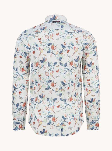 A Fish Named Fred - Birdy Blooms LS Shirt - White