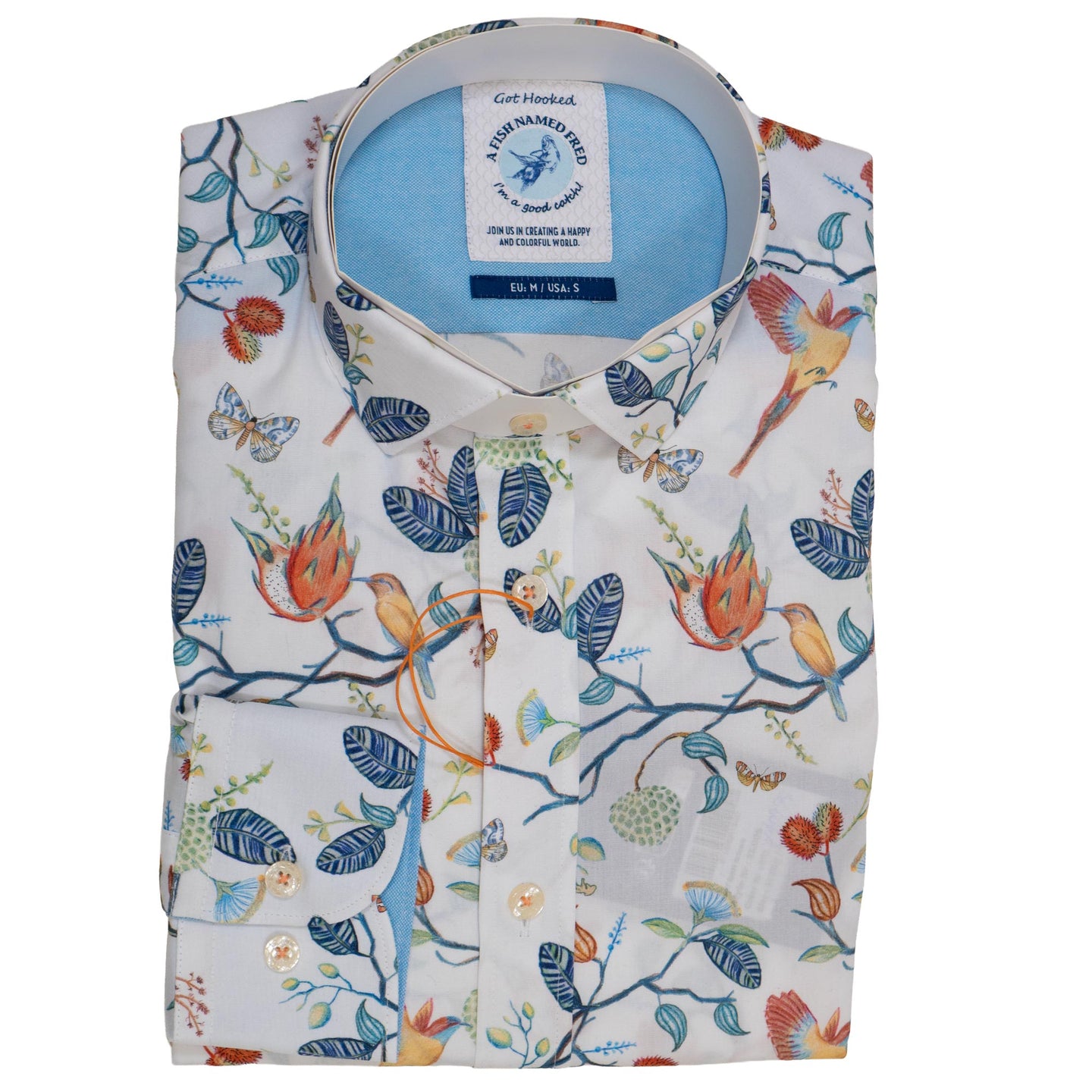 A Fish Named Fred - Birdy Blooms LS Shirt - White