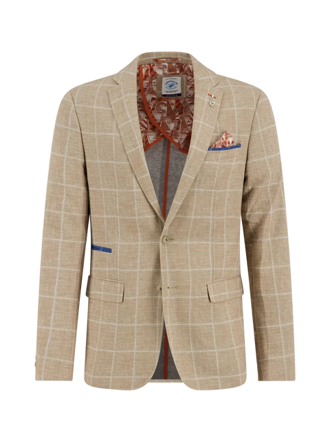 A Fish Named Fred - Travel Check Blazer - Sand
