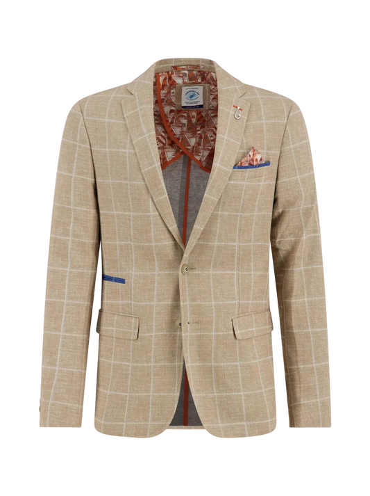 A Fish Named Fred - Travel Check Blazer - Sand