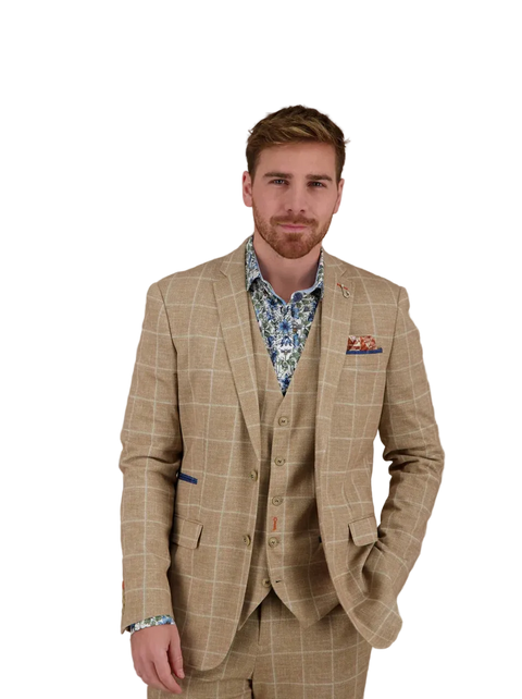 A Fish Named Fred - Travel Check Blazer - Sand