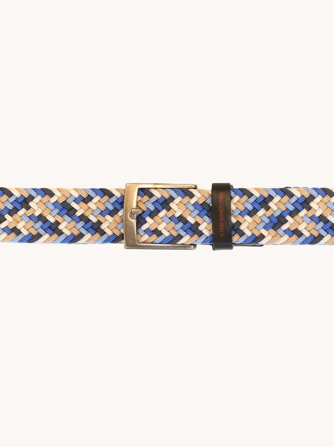 A Fish Named Fred - Braided Stretch Belt - Blue Multi