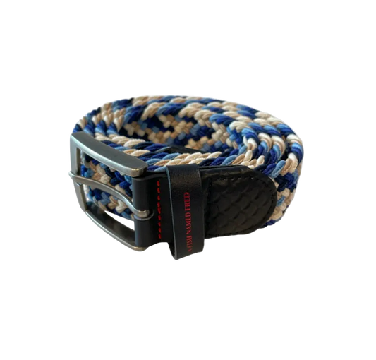A Fish Named Fred - Braided Stretch Belt - Blue Multi