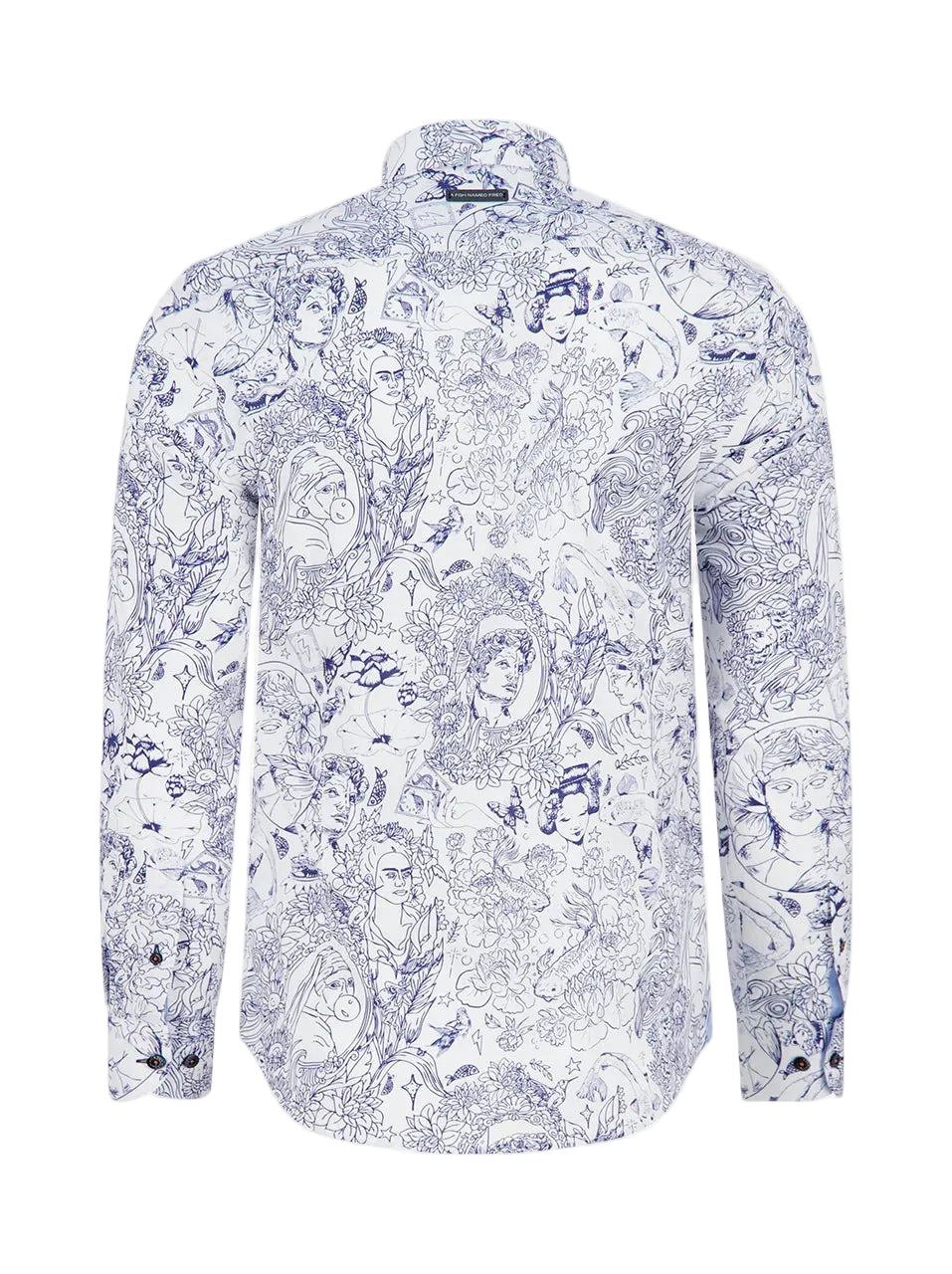 A Fish Named Fred - Fredding Patterned Shirt - Navy/White