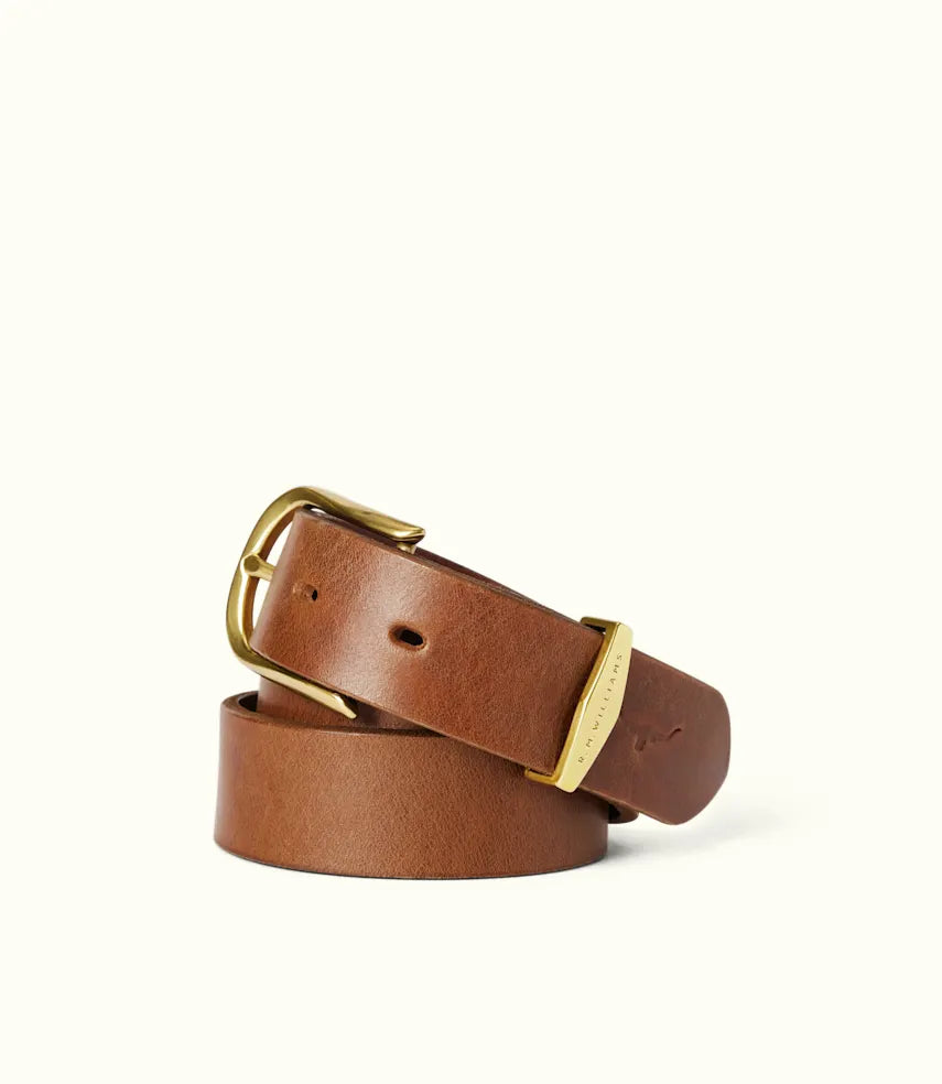 Cassidy Belt Brass Hardware Caramel - R.M.Williams – Blowes Clothing