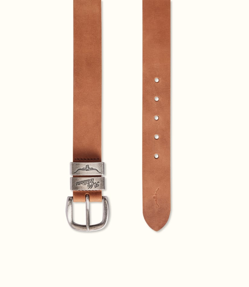 R.M.Williams - Drover Belt - Antique Nickel Hardware - Vintage Brown