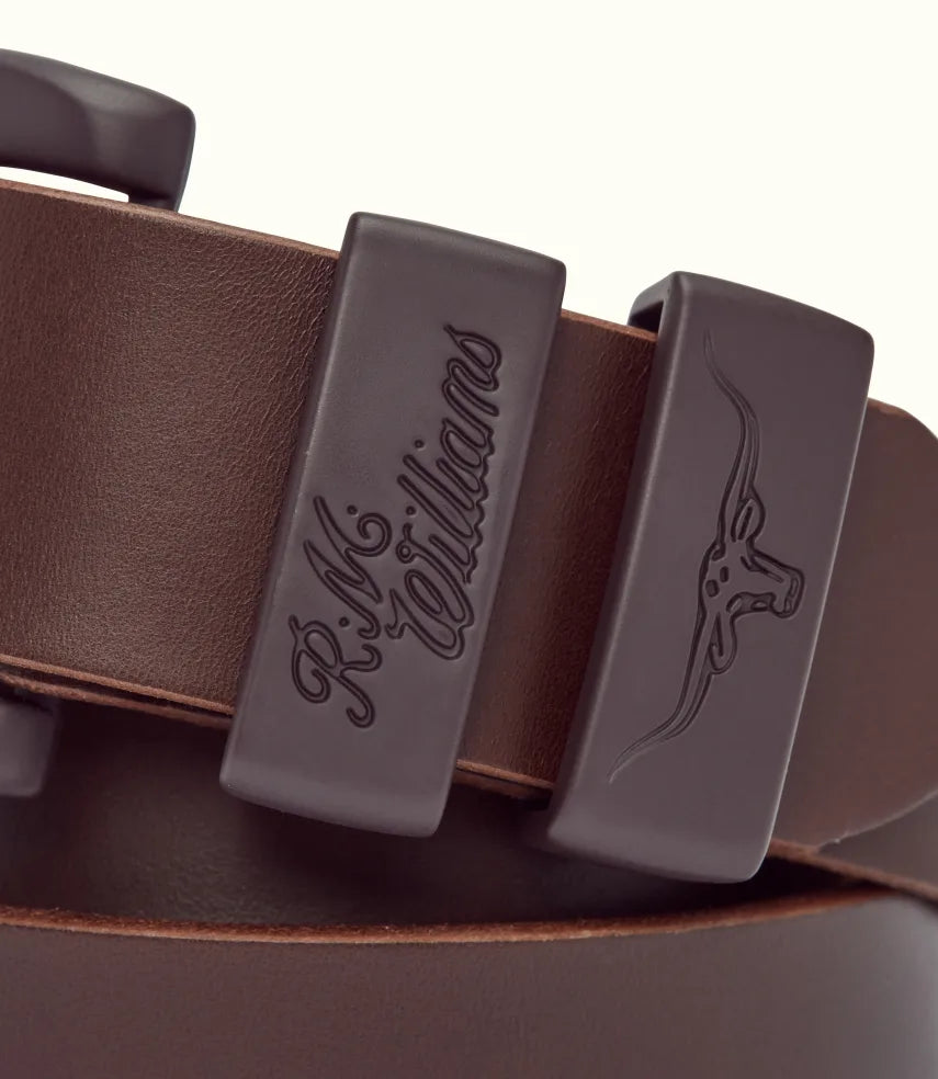R.M.Williams - Drover Belt - Matte Brown Hardware - Chocolate