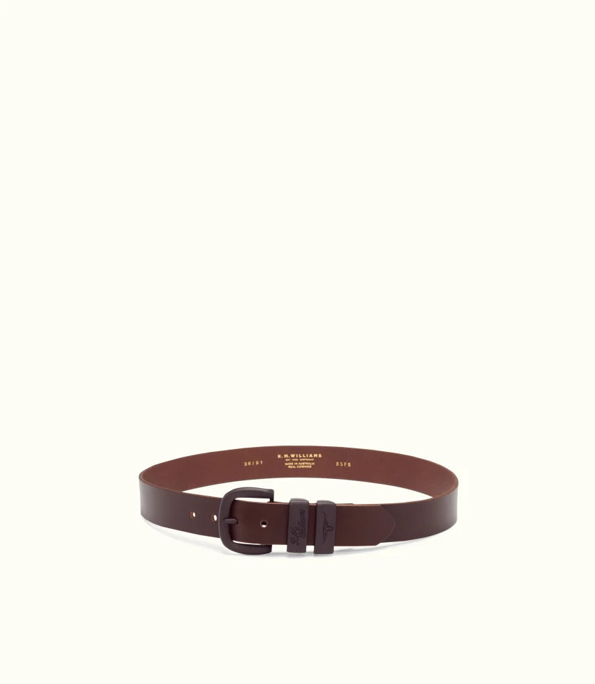 R.M.Williams - Drover Belt - Matte Brown Hardware - Chocolate