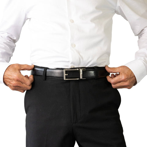 Buckle - Adjustable Leather Belt - Hamilton - Black