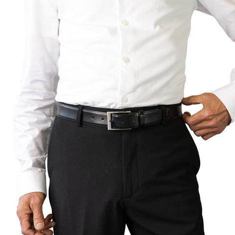 Buckle - Leather Belt - Royce - Black