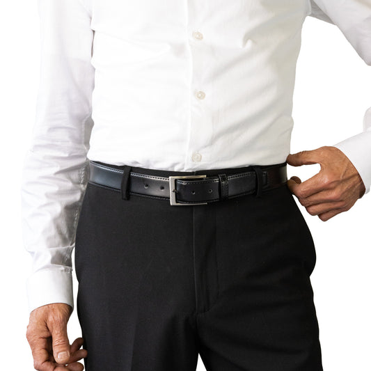 Buckle - Leather Belt - Royce - Black