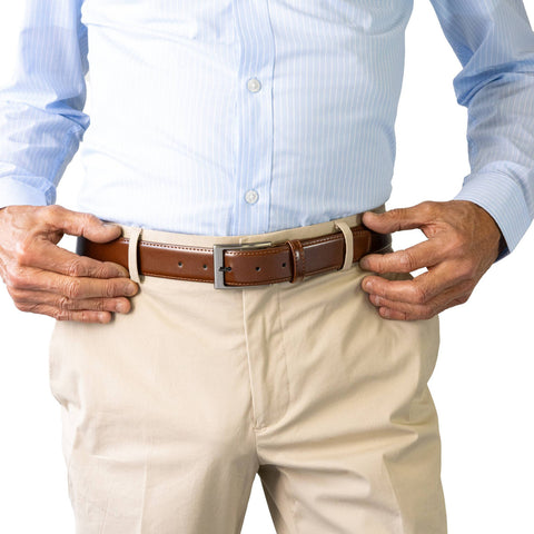 Buckle - Leather Belt - Royce - Chestnut