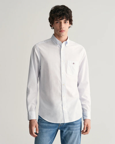 GANT - Poplin Shirt - Banker Stripe - Light Blue