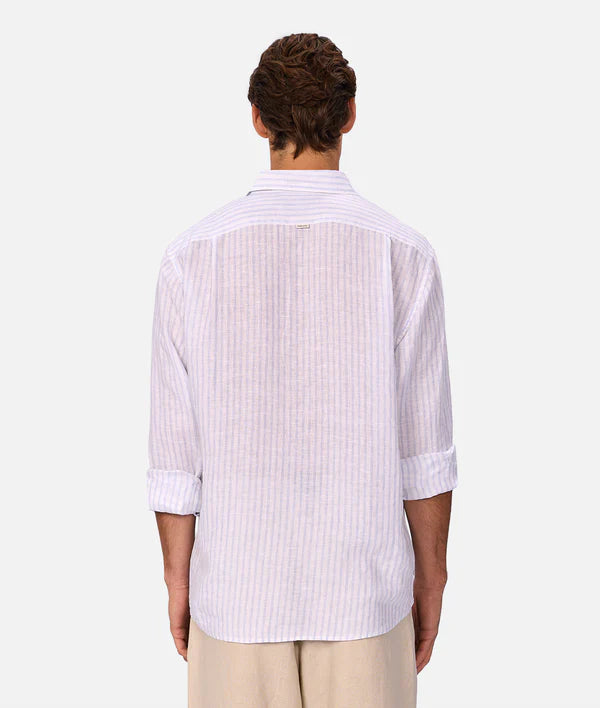 Industrie - The Baptiste Long Sleeve Shirt - White/Light Blue