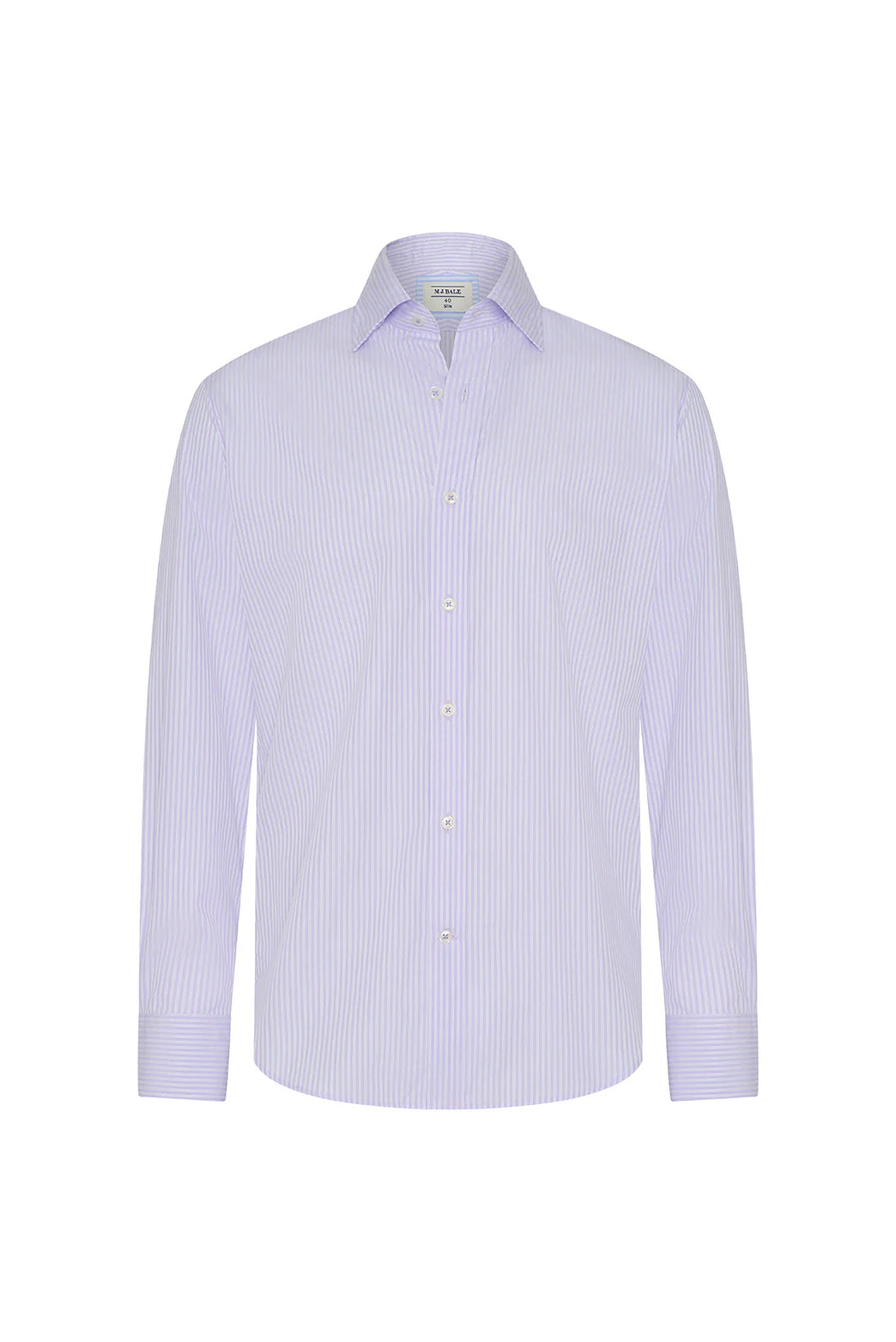 M.J. Bale - Beecher Shirt - Lilac - MULTIBUY in a refined double-stripe design with a concealed collar.