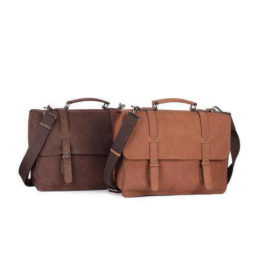 Oran Leather - Beijing Satchel - Dark Brown | Mid Brown