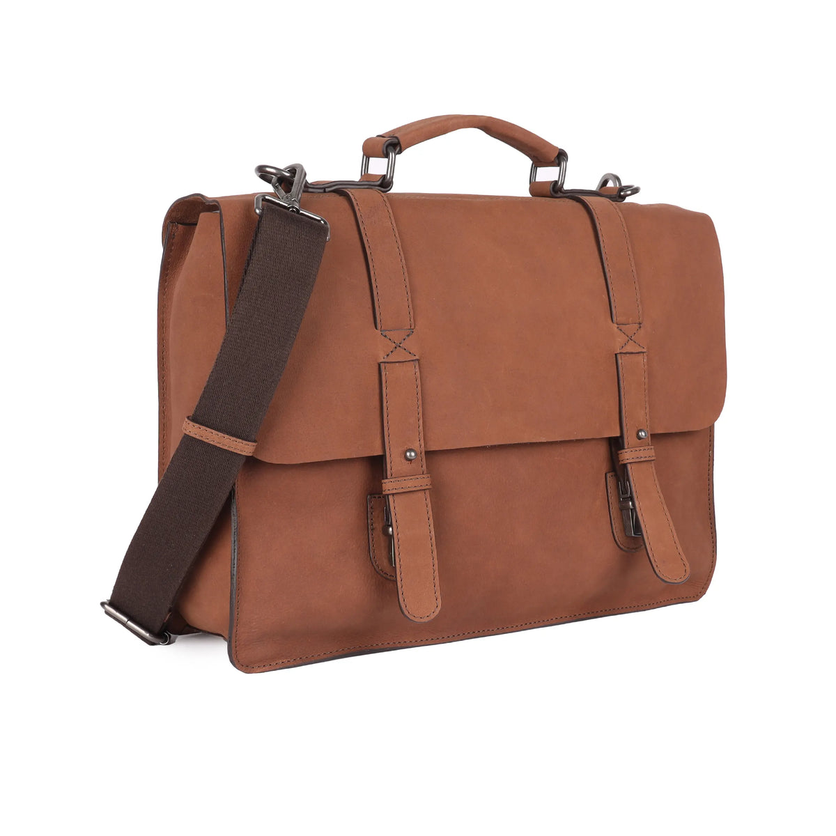Oran Leather - Beijing Satchel - Mid Brown