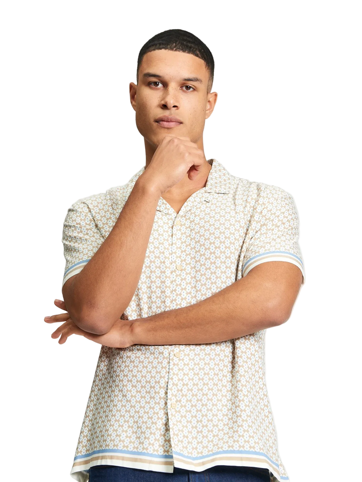 Ben Sherman - Geo Border Print Shirt - Sand