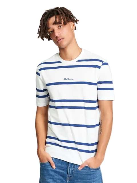 Ben Sherman - Pique Stripe Tee - Snow White