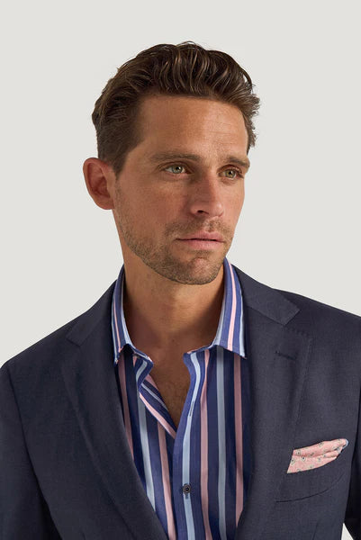M.J. Bale - Benedict Business Shirt - Pink/Navy/Sky