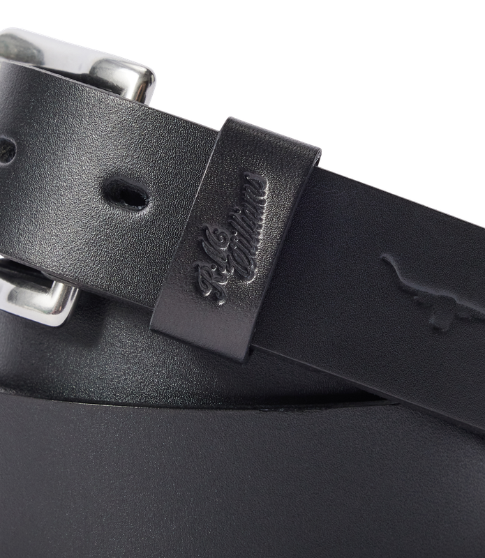 R.M.Williams - Berwick Belt - Nickel Roller Hardware - Black