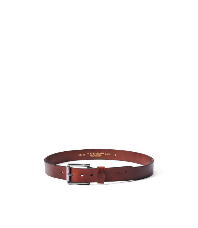 R.M.Williams - Berwick Belt - Nickel Hardware Roller - Mid Brown