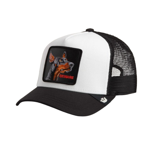 Goorin - Animal Trucker Cap - Doberman - Beware - Dust (Black & White)